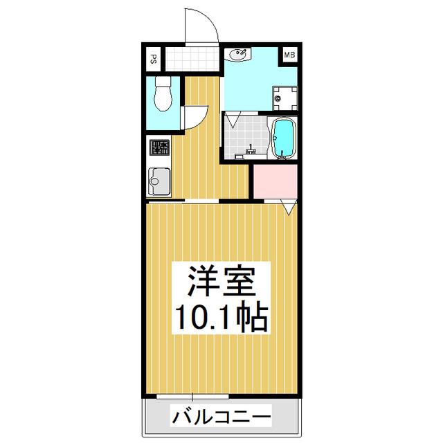 パルタージュD(1K/1階)の間取り写真