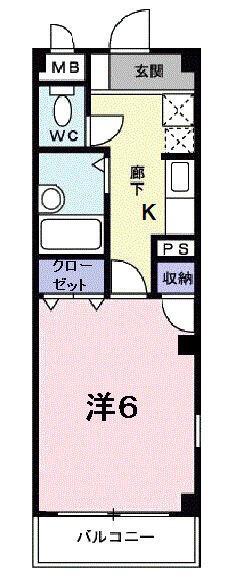 パールレジデンスII(1K/1階)の間取り写真