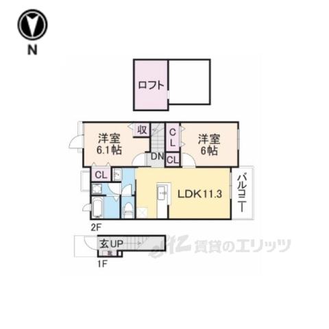 コッティ1(2LDK/1階)の間取り写真
