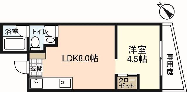 COLLENA(1DK/1階)の間取り写真