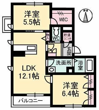 リラフォートMANA(2LDK/3階)の間取り写真