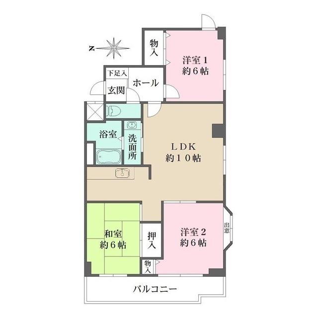 カサフィレンツェ(3LDK/2階)の間取り写真