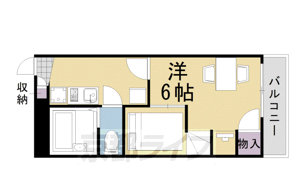 レオパレスシャルマン北浦(1K/1階)の間取り写真