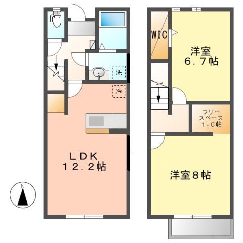 PRIMAVERA(2LDK/1階)の間取り写真