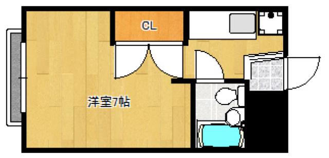 OASIS金山(ワンルーム/1階)の間取り写真