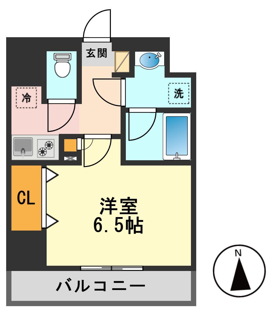 メインステージ一之江(1K/9階)の間取り写真