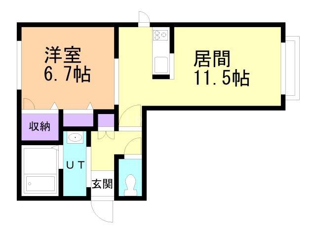 シャーメゾンペットランドA(1LDK/2階)の間取り写真