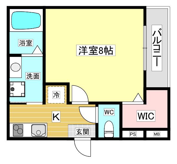 フジパレス西宮段上町(1K/3階)の間取り写真