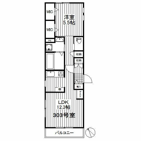 グランシャリオ三軒茶屋(1LDK/3階)の間取り写真