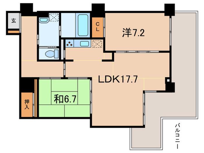 ザ・レジデンス芦屋スイート(2LDK/18階)の間取り写真