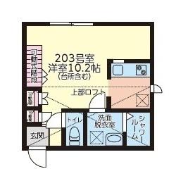 プリマショコラ(1K/2階)の間取り写真