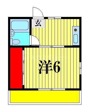 ドミールシノダ(1K/1階)の間取り写真