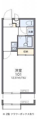 レオパレスゆかり荘(1K/2階)の間取り写真