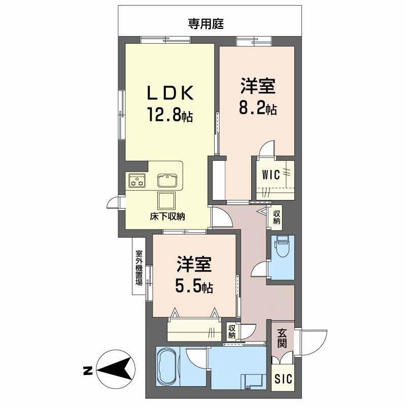 メゾン ド ルミエール(2LDK/1階)の間取り写真