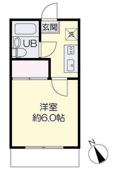 ビッグバーンズマンション横井B(1K/1階)の間取り写真