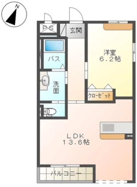 ル・アンジェ(1LDK/3階)の間取り写真