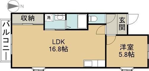 ハイムエル(1LDK/1階)の間取り写真