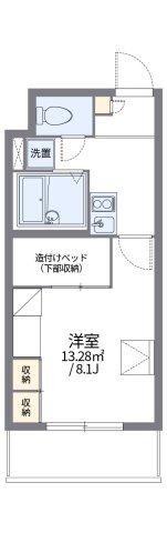 レオパレスパルコートA(1K/3階)の間取り写真