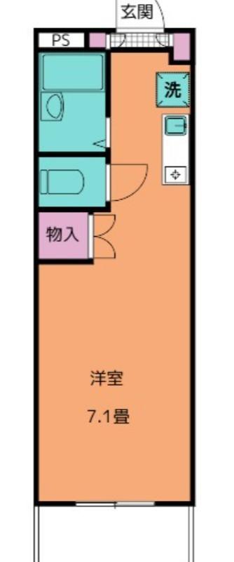 ラ・フォンテ(ワンルーム/2階)の間取り写真