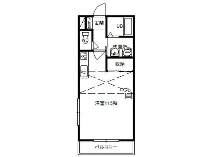 マイフィルド(ワンルーム/2階)の間取り写真