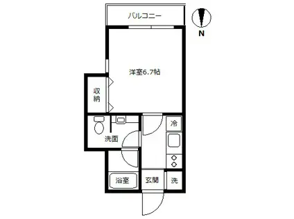 ラ・プロスペリタ(1K/1階)の間取り写真