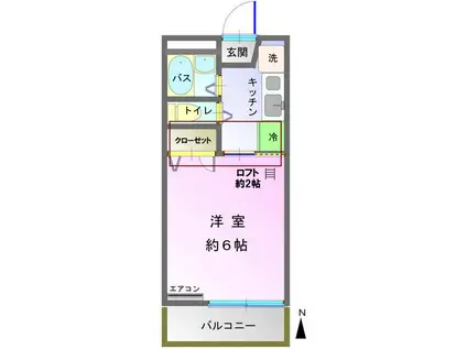 サウザントハウス II(1K/3階)の間取り写真