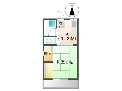 メゾン村田(1K/2階)の間取り写真