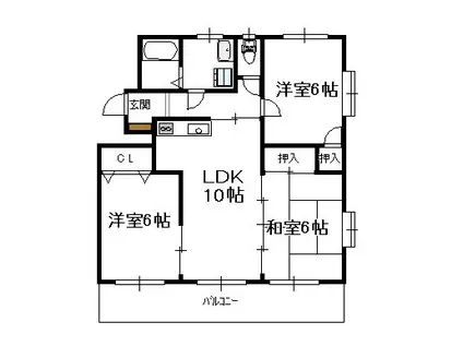 サンライフ永楽(3LDK/3階)の間取り写真