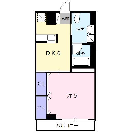カレントII(1DK/5階)の間取り写真