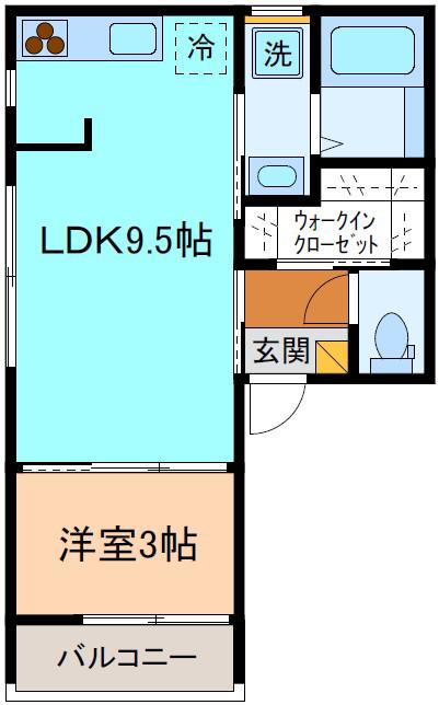 INTEGRAL武蔵(1LDK/3階)の間取り写真