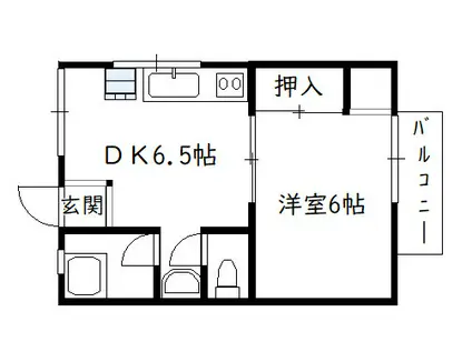 コーポサワ(1DK/4階)の間取り写真