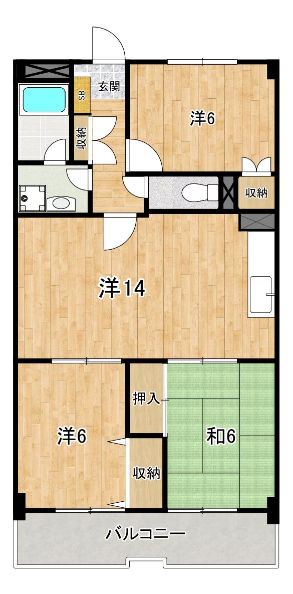 ソル・カーサ(3LDK/3階)の間取り写真