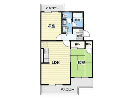 ハピネスIII(2LDK/3階)の間取り写真