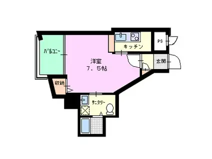 DWELLIN吉原(ワンルーム/2階)の間取り写真