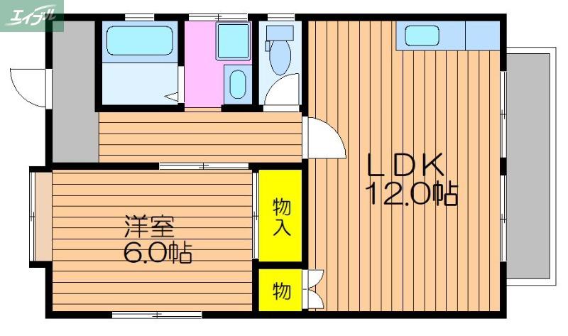 サンシティーF(1LDK/2階)の間取り写真