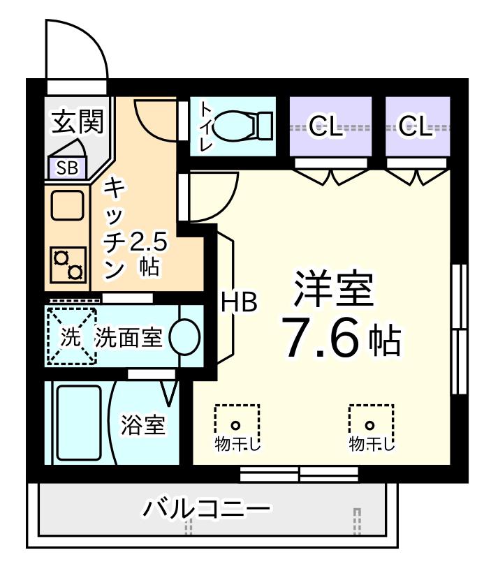 LE PLAISIR(1K/2階)の間取り写真