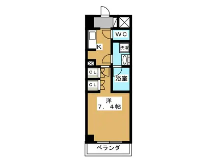 プレール・ドゥーク新宿ウエスト(1K/1階)の間取り写真