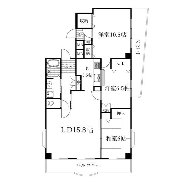 ナビシティ大須II(3LDK/14階)の間取り写真