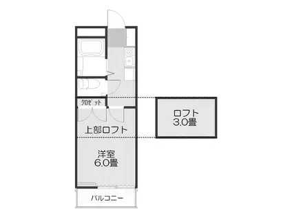 黒澤ハイツ(1K/2階)の間取り写真