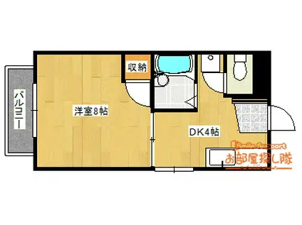 ビオレッテ(1DK/2階)の間取り写真