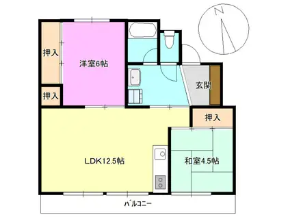 ビレッジハウス更埴(3DK/5階)の間取り写真