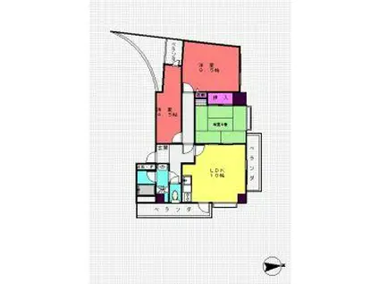 グランボヌール青葉台(3LDK/5階)の間取り写真