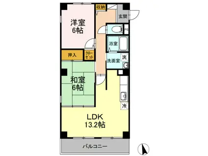 フォブール西公園(2LDK/3階)の間取り写真