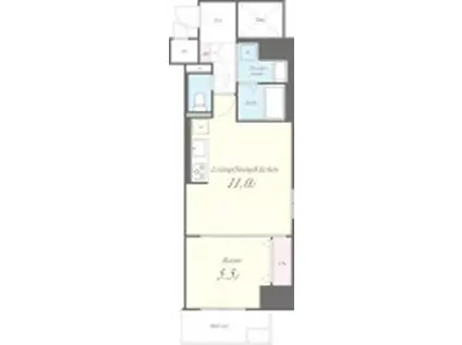 グランコート北園(1LDK/9階)の間取り写真