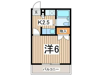 メゾンパークサイド(1K/2階)の間取り写真