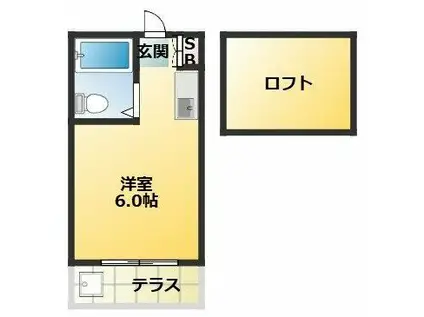 ハイツ富士崎(ワンルーム/1階)の間取り写真