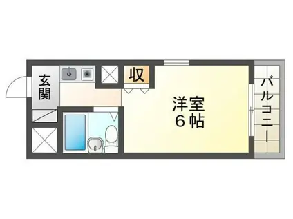 スカイコート姫路(1K/2階)の間取り写真