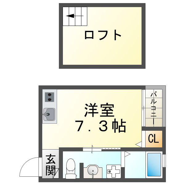 スムーノ垂水山手(ワンルーム/1階)の間取り写真