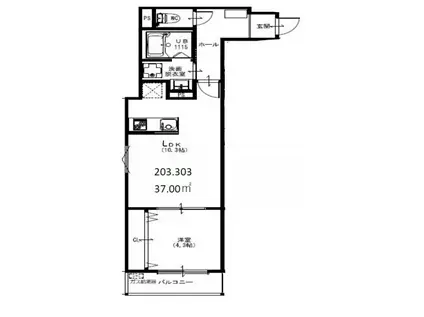 アート樟葉III(1LDK/3階)の間取り写真