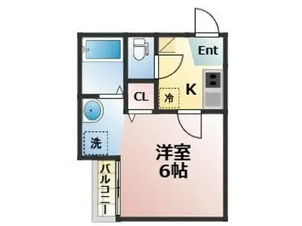 バーン ホンデーン(1K/1階)の間取り写真